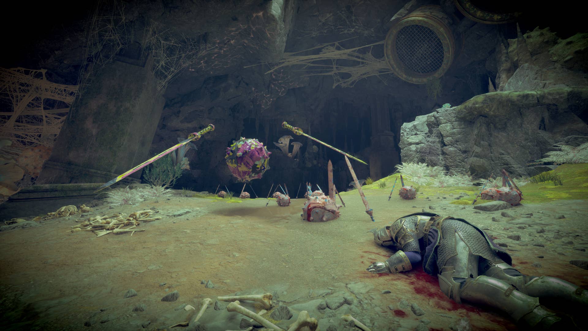 Avowed: hoja de ruta 2025, nuevo juego plus y modo arachnofobia 4 Modo de arachnophobia en Avowed, donde las arañas son reemplazadas por orbes de colores.