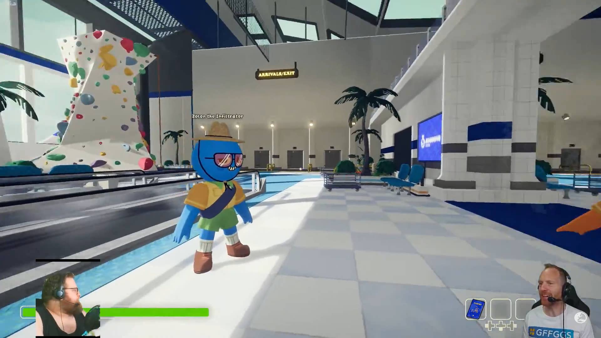 Captura de pantalla de un stream de Eurogamer mostrando a los jugadores en Peak