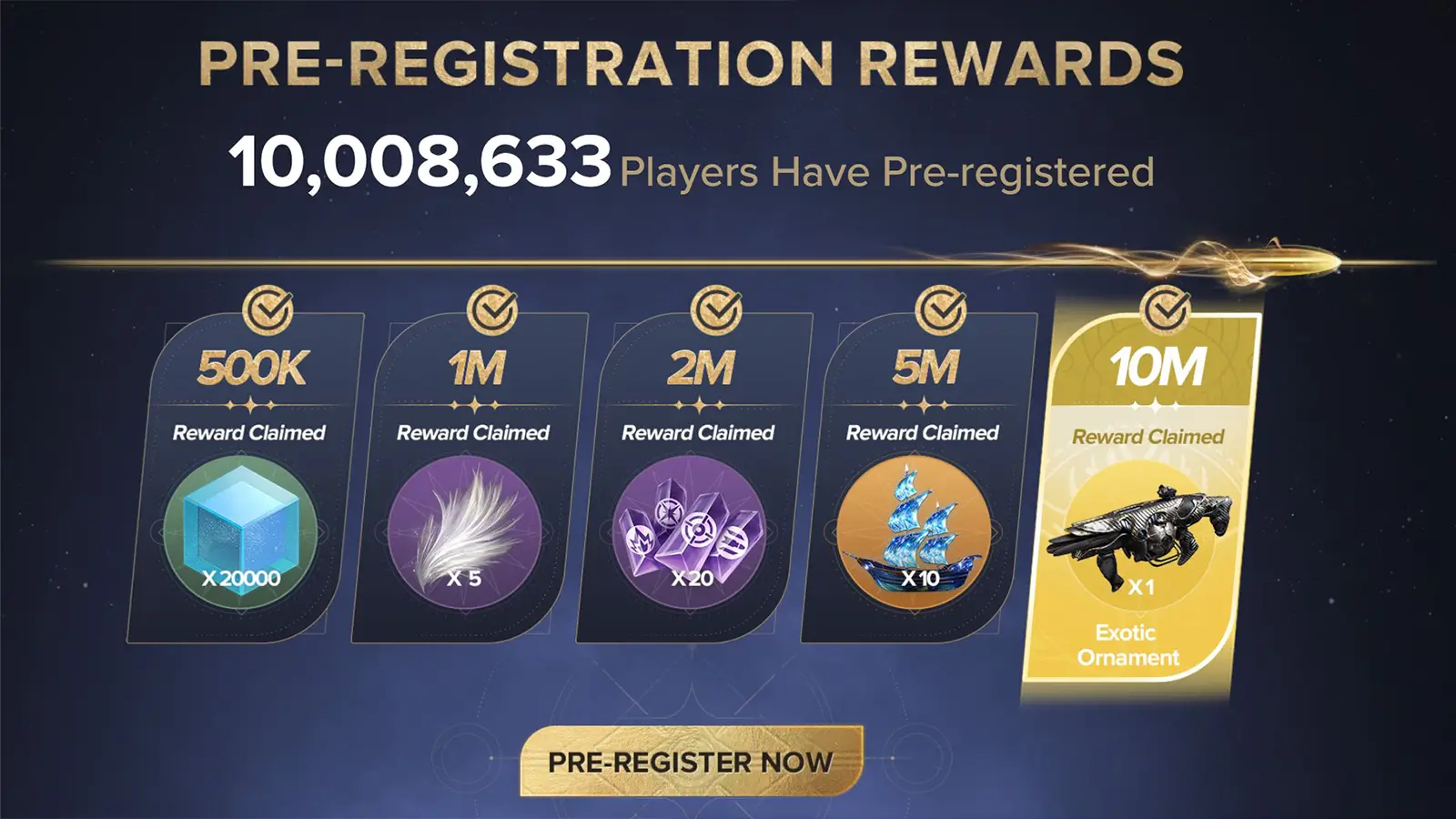 Destiny Rising Pre-Registration Milestone