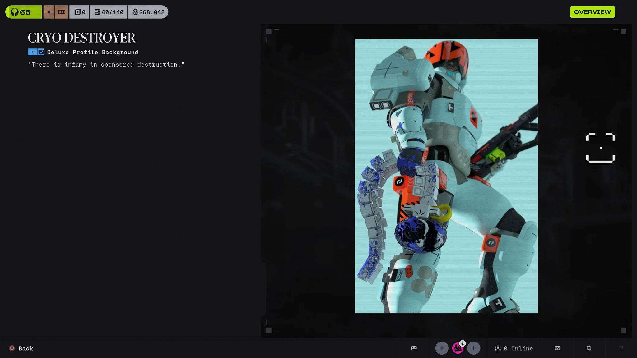 El fondo de perfil de la recompensa del desafío This is Dedication Syndrome en Marathon (2026), una referencia a una famosa obra de arte del Marathon original.