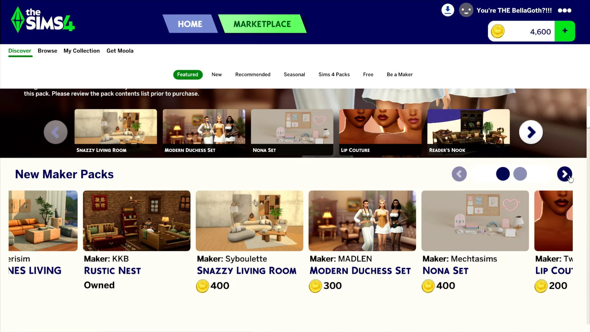 Marketplace de The Sims 4