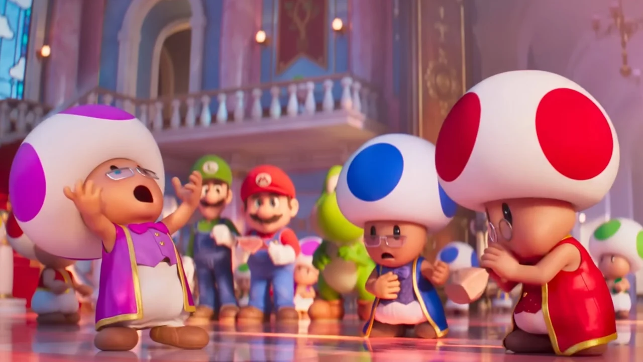 La película Super Mario Galaxy - grupo de Toads