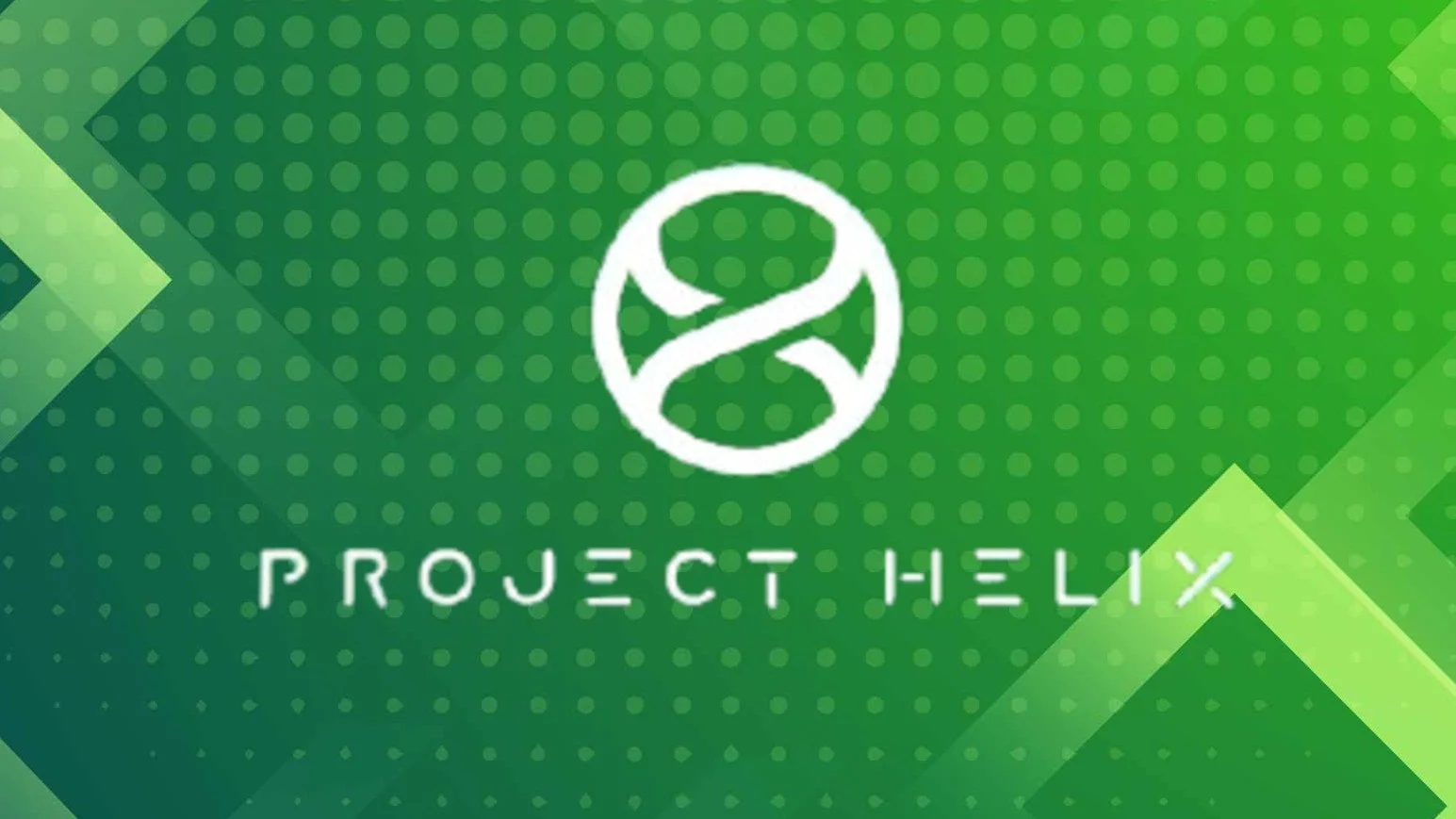Fondo verde con el logo y nombre de Project Helix en blanco
