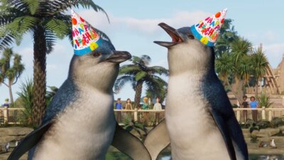 Cumpleaños de los pingüinos en Planet Zoo