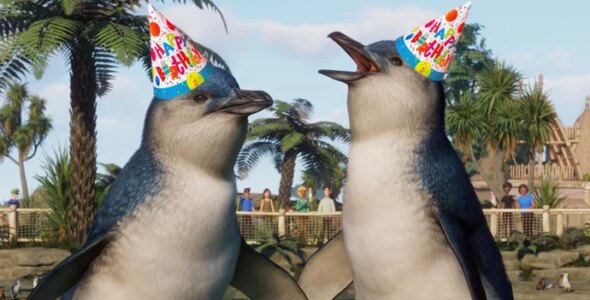 Cumpleaños de los pingüinos en Planet Zoo