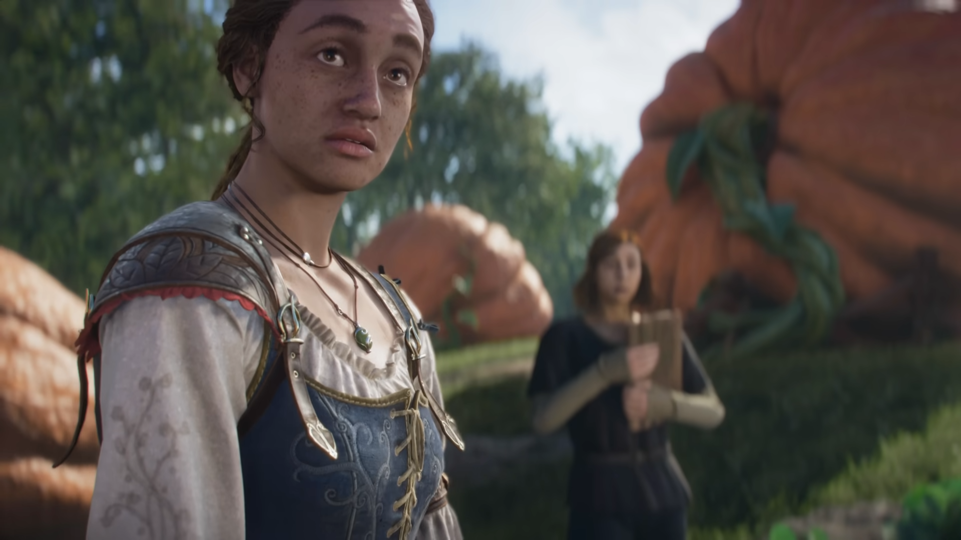 Fable trailer screenshot showing female character looking disgruntled