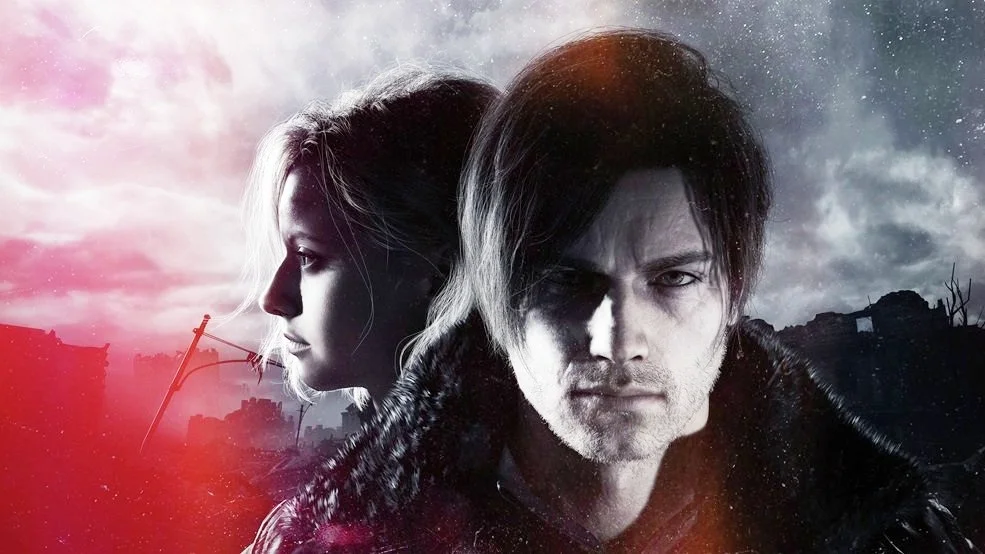 Leon y Grace arte clave para Resident Evil Requiem